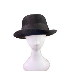 Dobbs Mens Black Wool Felt Fedora Hat Size Unknown Vintage Style